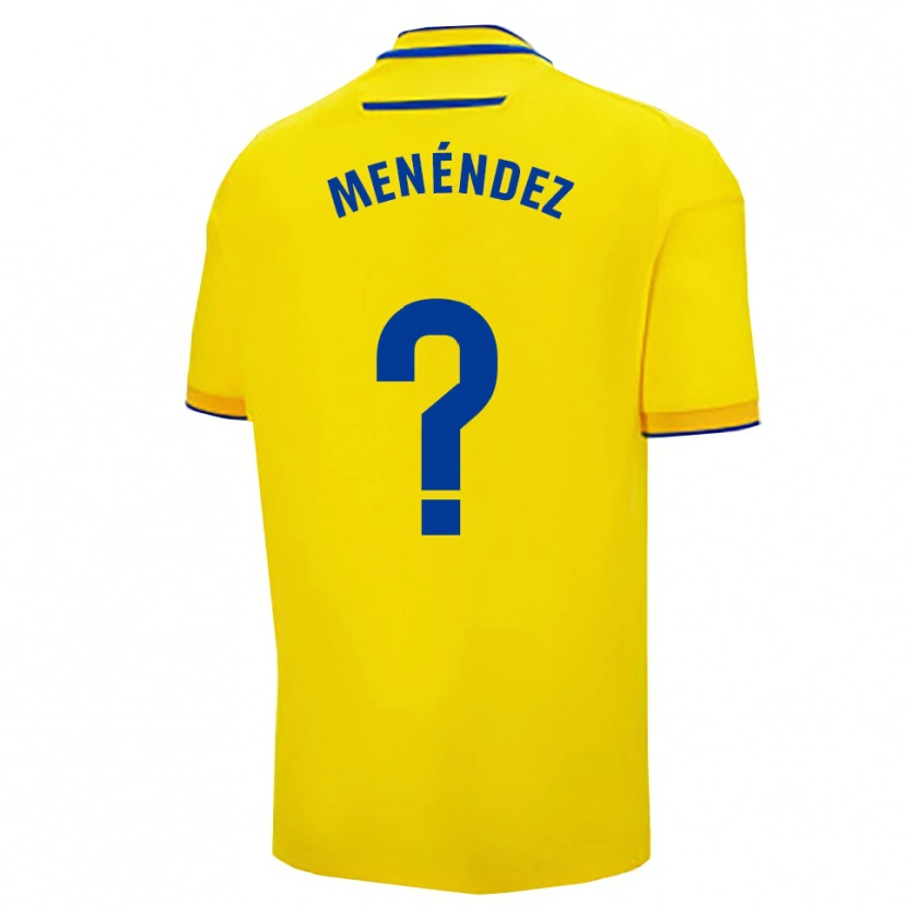 Danxen Børn Jaime Menéndez #0 Gul Navy Hjemmebane Spillertrøjer 2025/26 Trøje T-Shirt