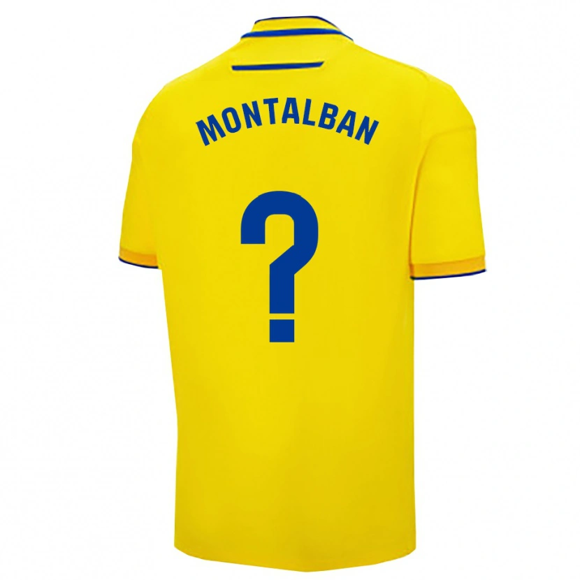 Danxen Børn Sergio Montalbán #0 Gul Navy Hjemmebane Spillertrøjer 2025/26 Trøje T-Shirt