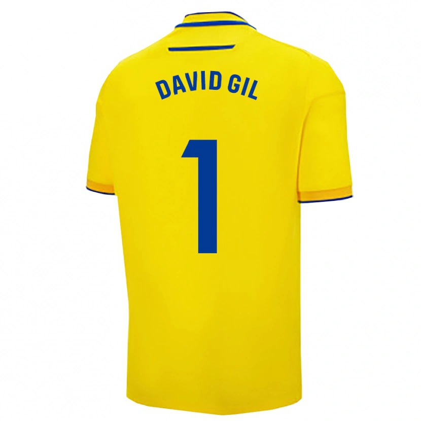 Danxen Børn David Gil #1 Gul Navy Hjemmebane Spillertrøjer 2025/26 Trøje T-Shirt
