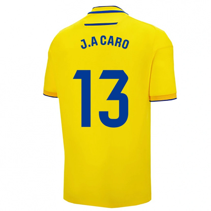 Danxen Børn José Antonio Caro #13 Gul Navy Hjemmebane Spillertrøjer 2025/26 Trøje T-Shirt