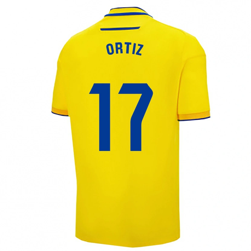 Danxen Børn Pablo Ortiz #17 Gul Navy Hjemmebane Spillertrøjer 2025/26 Trøje T-Shirt