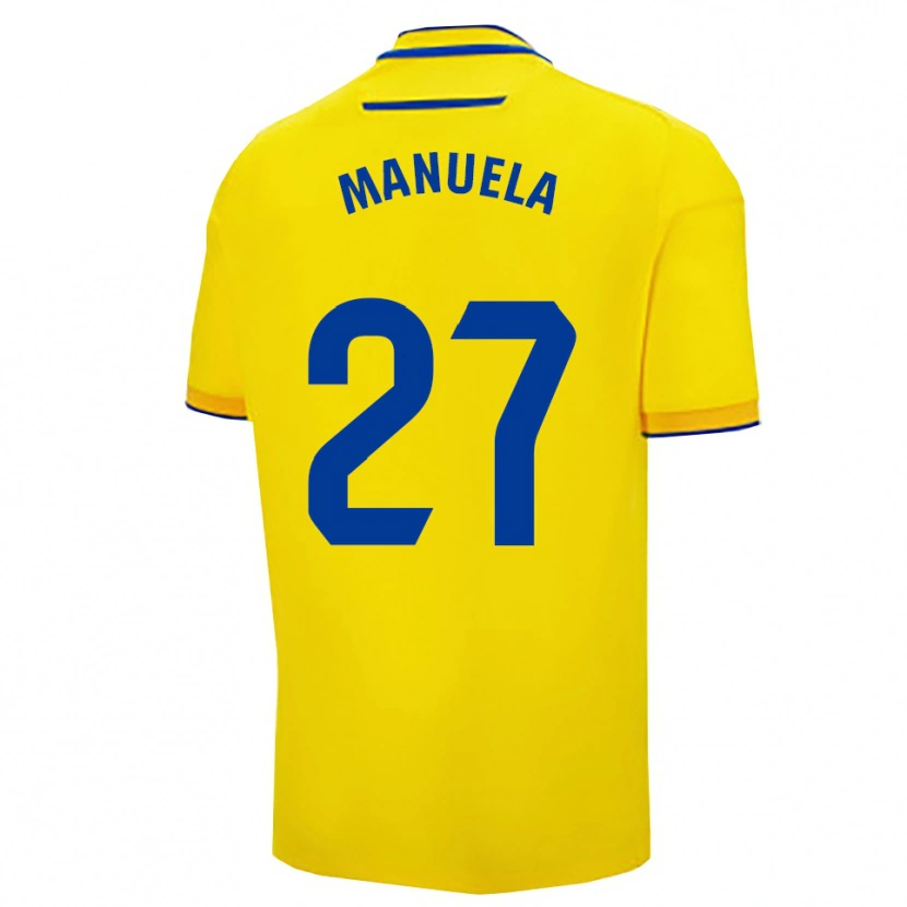 Danxen Børn Manuela Carrasco García #27 Gul Navy Hjemmebane Spillertrøjer 2025/26 Trøje T-Shirt