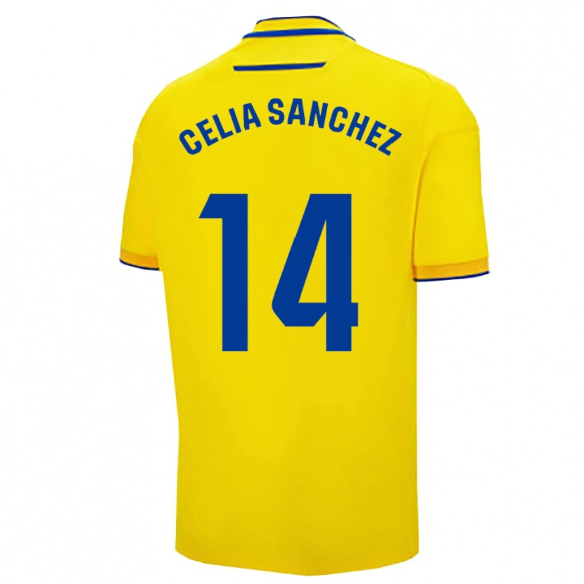 Danxen Børn Celia Sánchez García #14 Gul Navy Hjemmebane Spillertrøjer 2025/26 Trøje T-Shirt