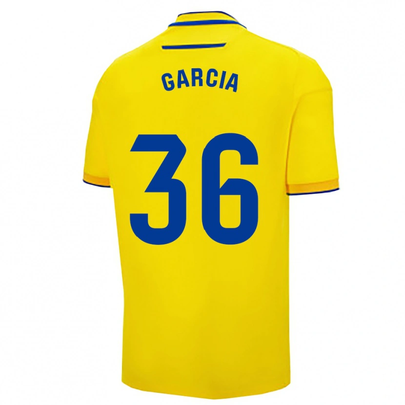 Danxen Børn David García #36 Gul Navy Hjemmebane Spillertrøjer 2025/26 Trøje T-Shirt