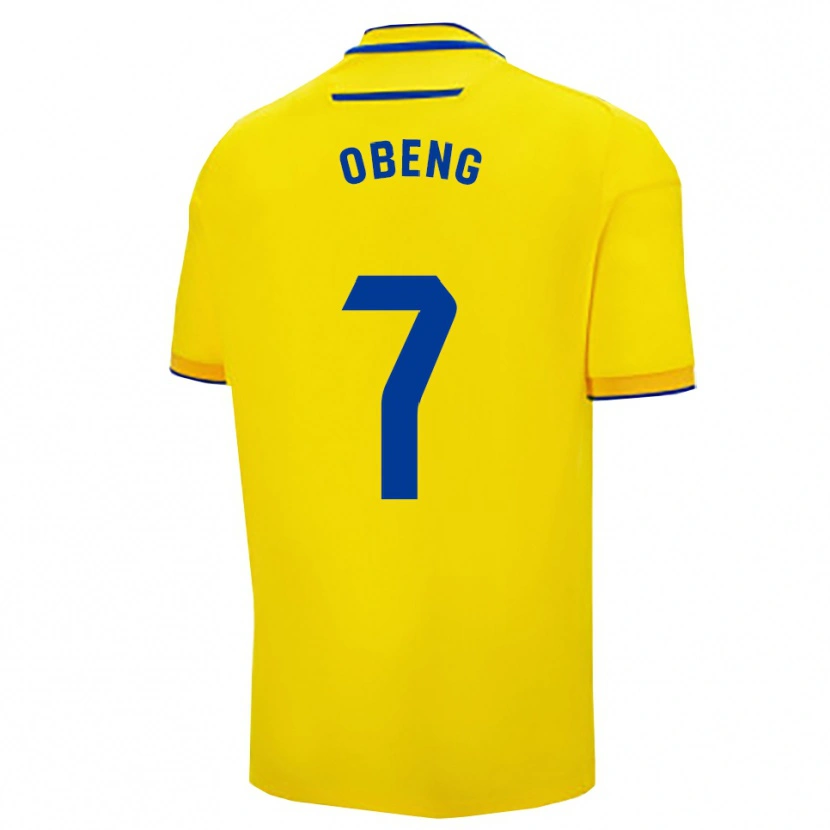 Danxen Børn Isaac Obeng #7 Gul Navy Hjemmebane Spillertrøjer 2025/26 Trøje T-Shirt