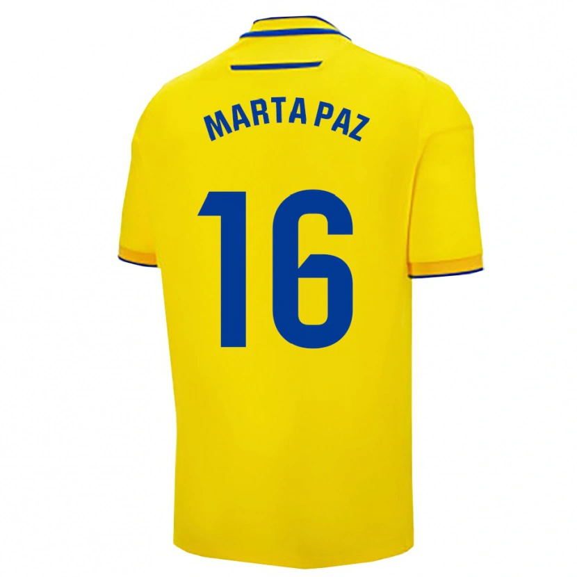 Danxen Børn Marta De Los Milagros Paz Cruz #16 Gul Navy Hjemmebane Spillertrøjer 2025/26 Trøje T-Shirt