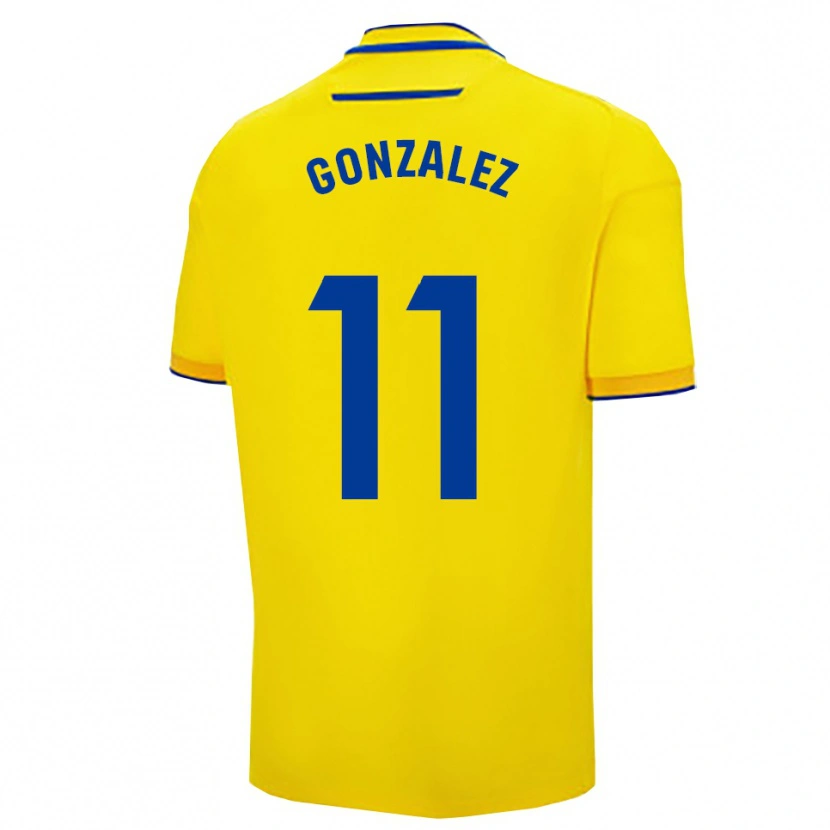 Danxen Børn Chus González #11 Gul Navy Hjemmebane Spillertrøjer 2025/26 Trøje T-Shirt