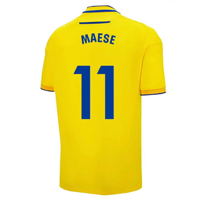 Danxen Børn María Del Carmen Maese Gaitán #11 Gul Navy Hjemmebane Spillertrøjer 2025/26 Trøje T-Shirt