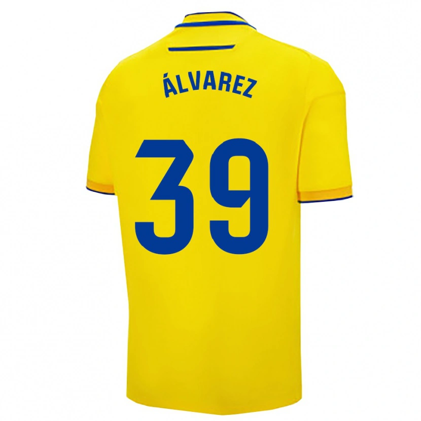 Danxen Børn Ismael Álvarez #39 Gul Navy Hjemmebane Spillertrøjer 2025/26 Trøje T-Shirt
