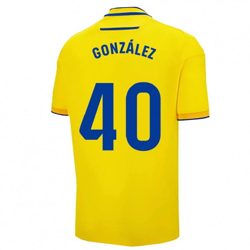Danxen Børn José González #40 Gul Navy Hjemmebane Spillertrøjer 2025/26 Trøje T-Shirt
