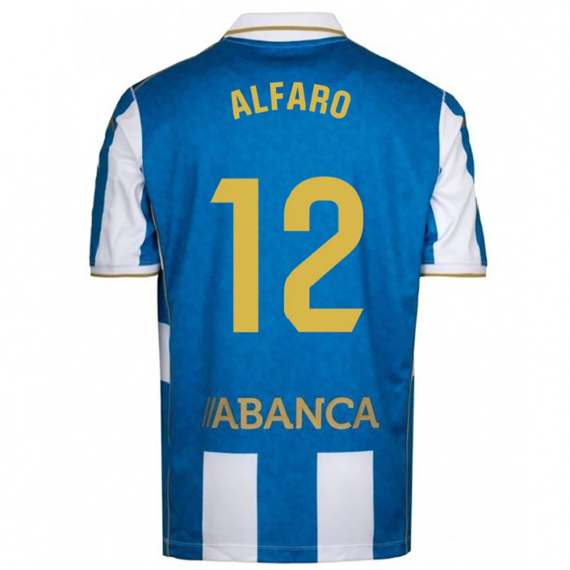 Danxen Børn Alejandro Alfaro #12 Hvid Blå Hjemmebane Spillertrøjer 2025/26 Trøje T-Shirt