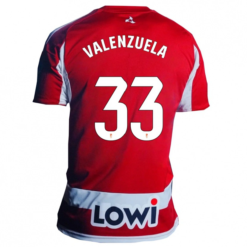 Danxen Børn Adrián Valenzuela #33 Rød Hvid Hjemmebane Spillertrøjer 2025/26 Trøje T-Shirt