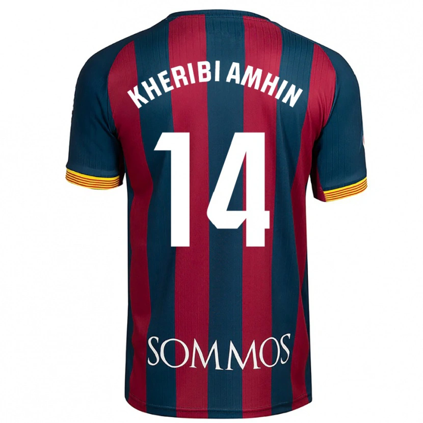 Danxen Børn Nabil Kheribi Amhin #14 Navy Blå Rød Hjemmebane Spillertrøjer 2025/26 Trøje T-Shirt
