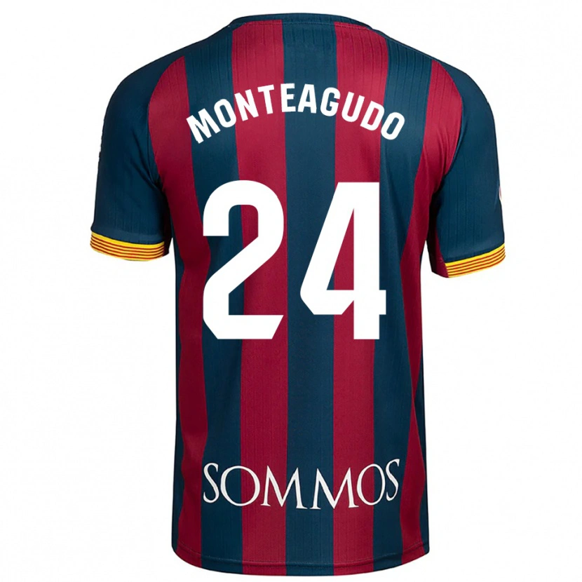 Danxen Børn Miguel Monteagudo #24 Navy Blå Rød Hjemmebane Spillertrøjer 2025/26 Trøje T-Shirt