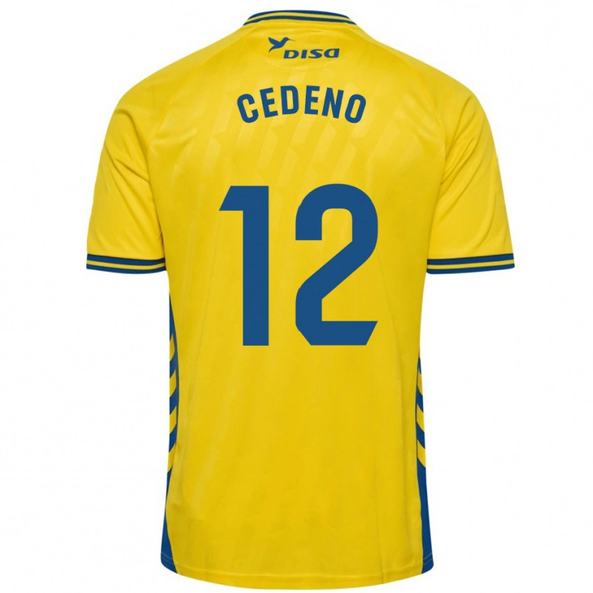 Danxen Børn Edward Cedeño #12 Gul Blå Hjemmebane Spillertrøjer 2025/26 Trøje T-Shirt