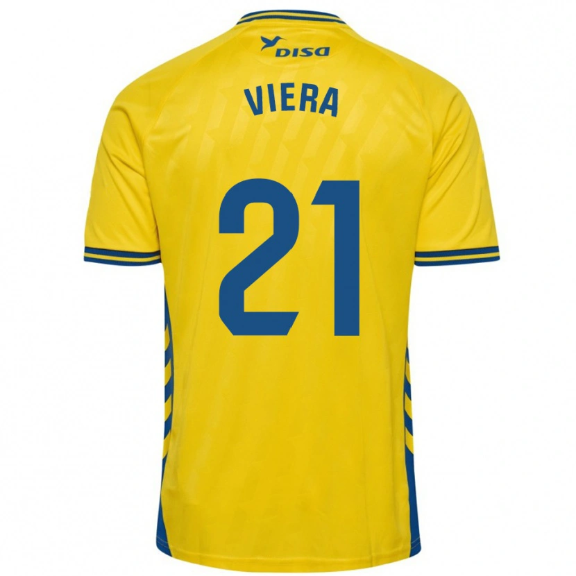 Danxen Børn Jonathan Viera #21 Gul Blå Hjemmebane Spillertrøjer 2025/26 Trøje T-Shirt