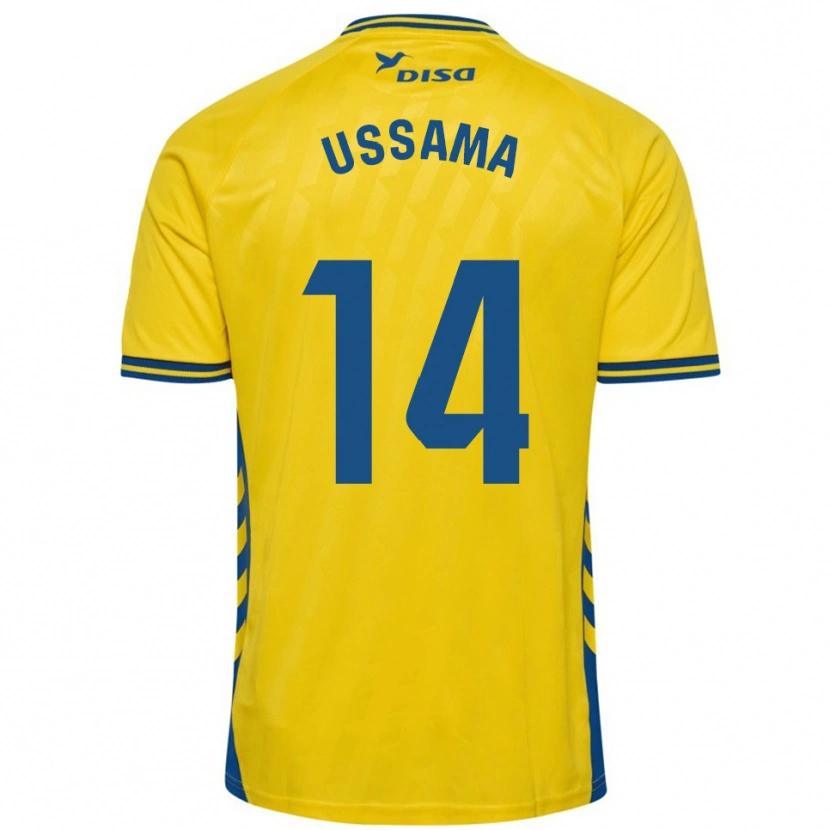 Danxen Børn Ussama #14 Gul Blå Hjemmebane Spillertrøjer 2025/26 Trøje T-Shirt