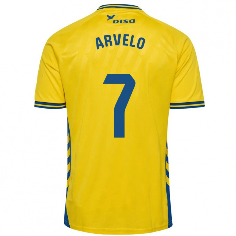 Danxen Børn Adam Arvelo #7 Gul Blå Hjemmebane Spillertrøjer 2025/26 Trøje T-Shirt