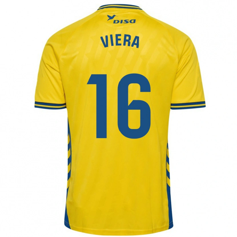Danxen Børn Sergio Viera #16 Gul Blå Hjemmebane Spillertrøjer 2025/26 Trøje T-Shirt