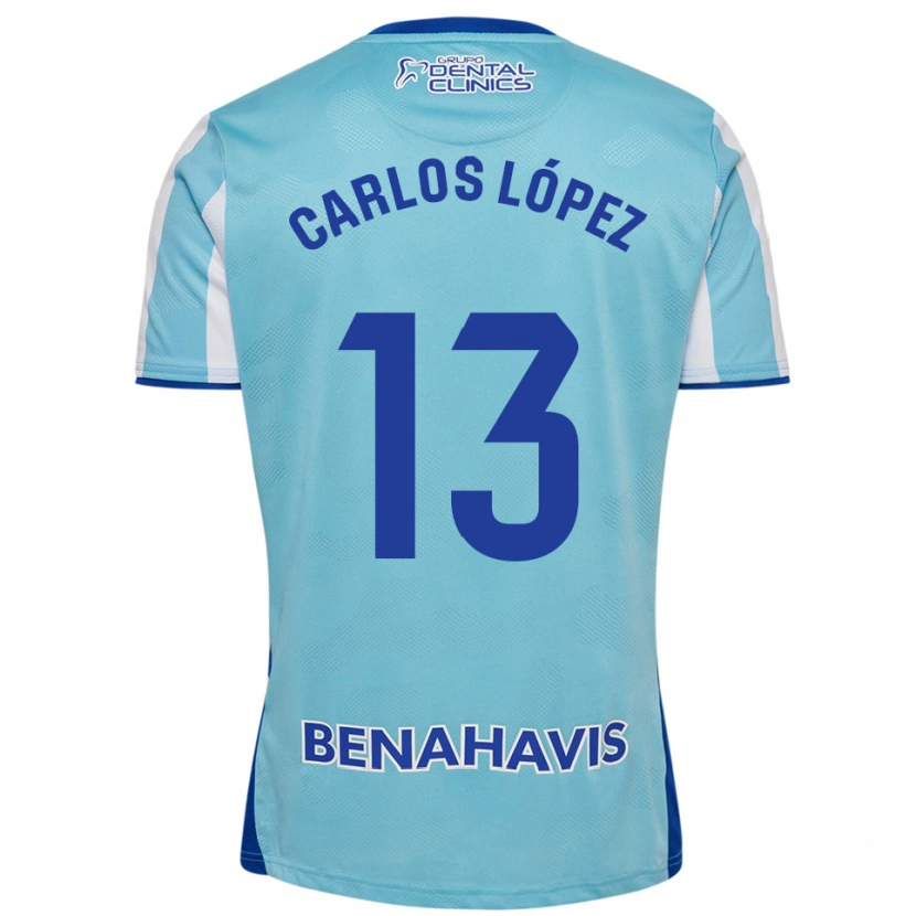 Danxen Børn Carlos López #13 Himmelblå Hvid Hjemmebane Spillertrøjer 2025/26 Trøje T-Shirt