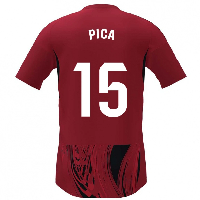 Danxen Børn Adrián Pica #15 Rød Sort Hjemmebane Spillertrøjer 2025/26 Trøje T-Shirt