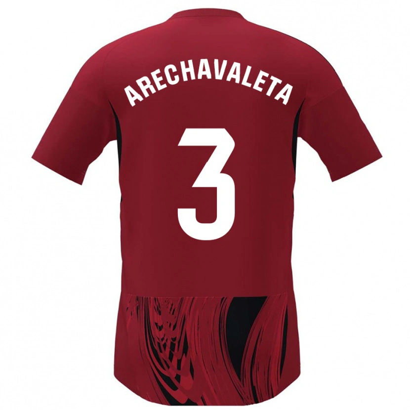 Danxen Børn Jorge Arechavaleta #3 Rød Sort Hjemmebane Spillertrøjer 2025/26 Trøje T-Shirt