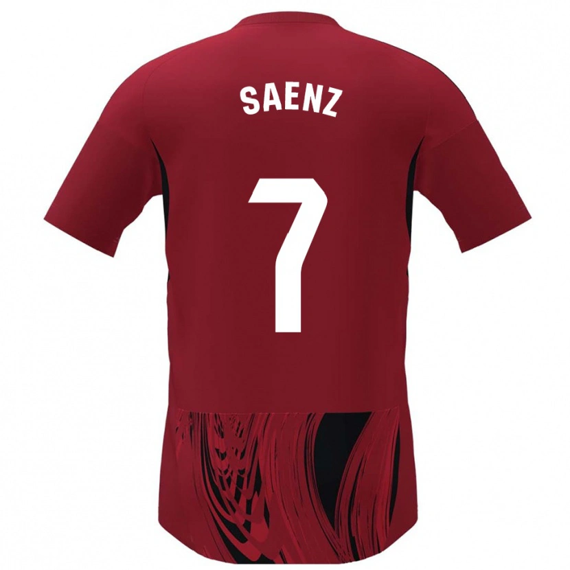 Danxen Børn Raúl Sáenz #7 Rød Sort Hjemmebane Spillertrøjer 2025/26 Trøje T-Shirt