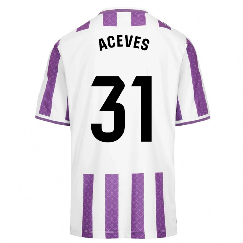 Danxen Børn Álvaro Aceves #31 Lilla Hvid Hjemmebane Spillertrøjer 2025/26 Trøje T-Shirt