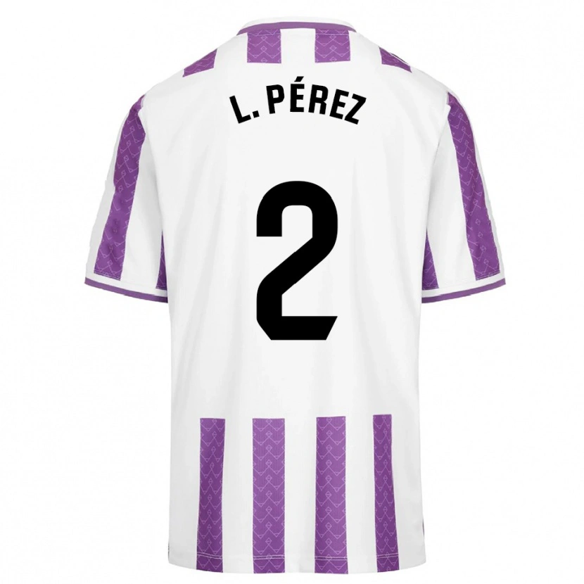 Danxen Børn Luis Pérez #2 Lilla Hvid Hjemmebane Spillertrøjer 2025/26 Trøje T-Shirt