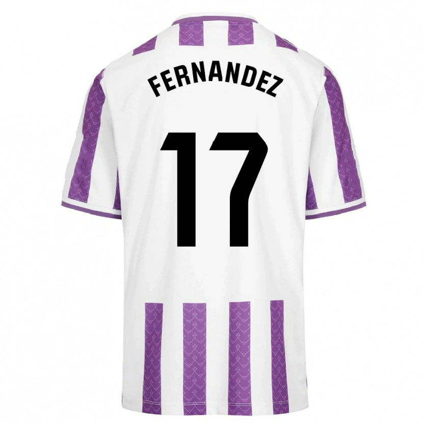 Danxen Børn Dani Fernández #17 Lilla Hvid Hjemmebane Spillertrøjer 2025/26 Trøje T-Shirt