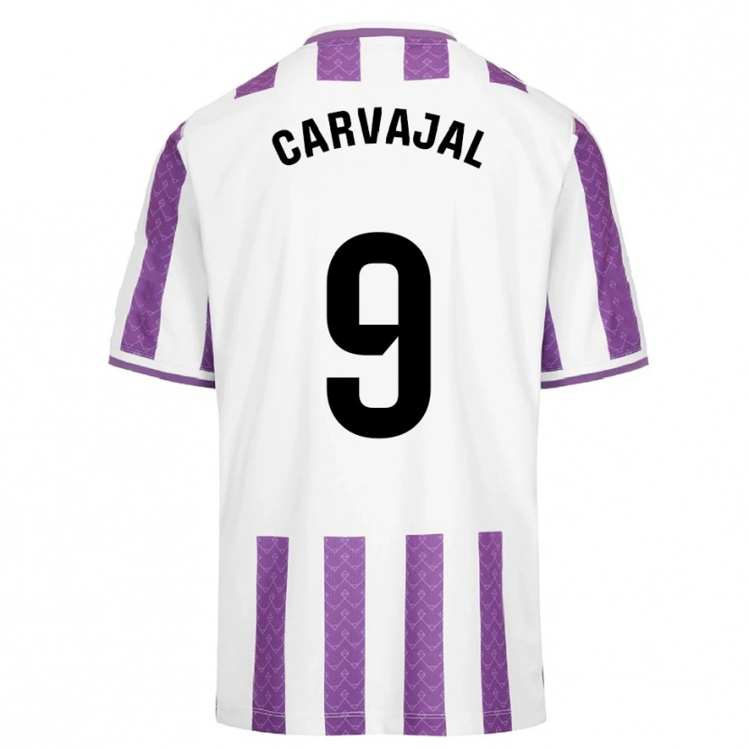 Danxen Børn Ángel Carvajal #9 Lilla Hvid Hjemmebane Spillertrøjer 2025/26 Trøje T-Shirt