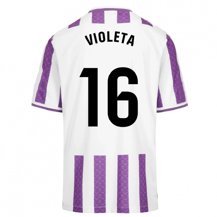 Danxen Børn Violeta Antón Guerrero #16 Lilla Hvid Hjemmebane Spillertrøjer 2025/26 Trøje T-Shirt