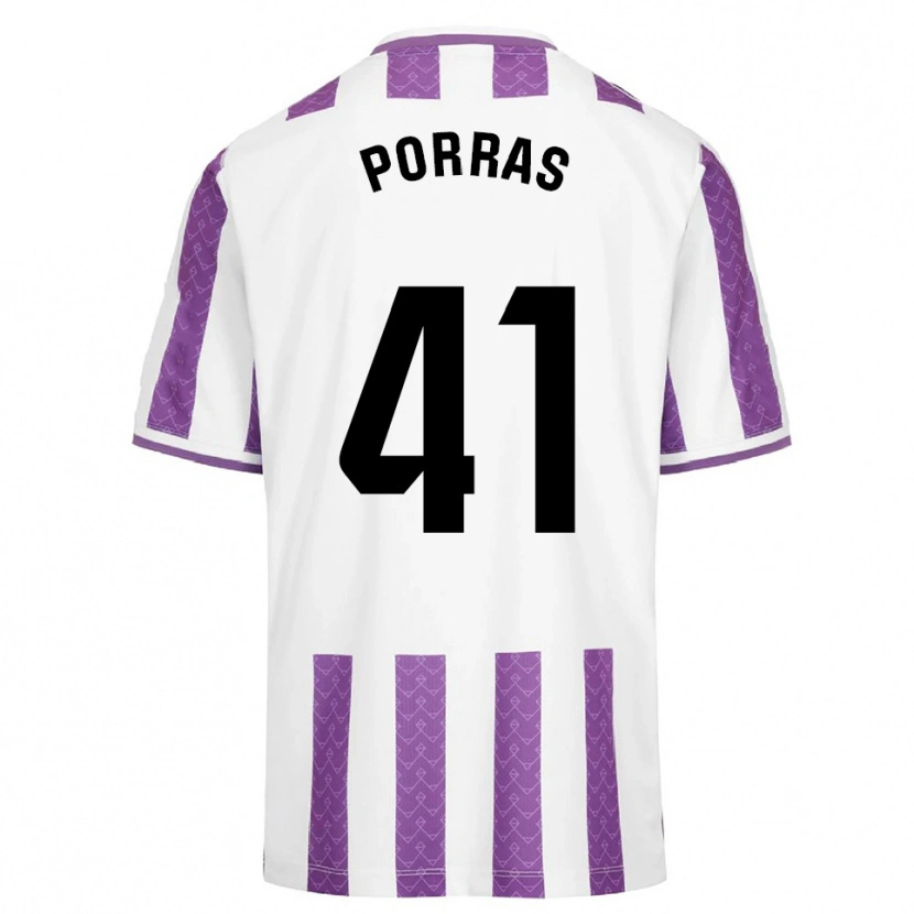 Danxen Børn César Porras #41 Lilla Hvid Hjemmebane Spillertrøjer 2025/26 Trøje T-Shirt