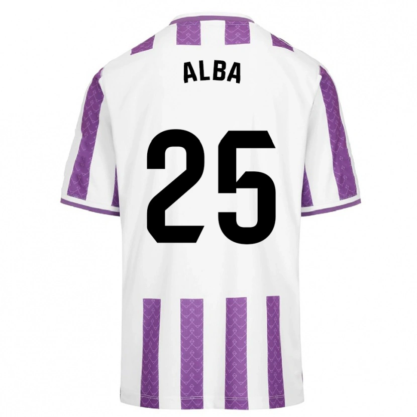 Danxen Børn Alba Acebes Rodríguez #25 Lilla Hvid Hjemmebane Spillertrøjer 2025/26 Trøje T-Shirt