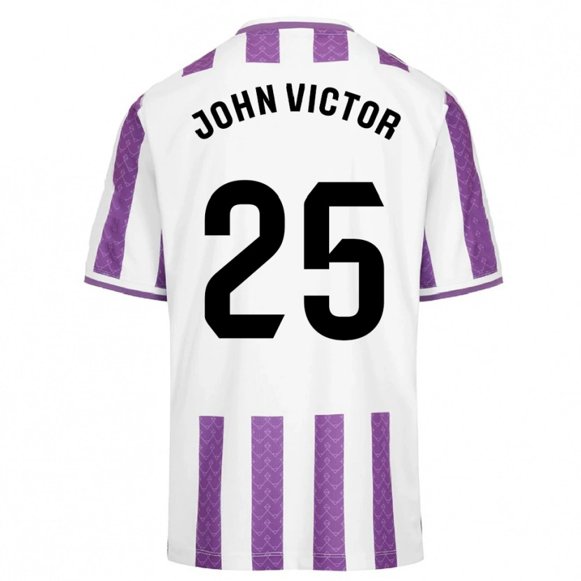 Danxen Børn John Victor #25 Lilla Hvid Hjemmebane Spillertrøjer 2025/26 Trøje T-Shirt