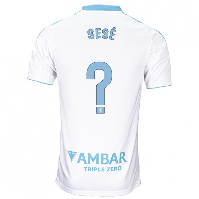 Danxen Børn Manu Sesé #0 Hvid Himmelblå Hjemmebane Spillertrøjer 2025/26 Trøje T-Shirt