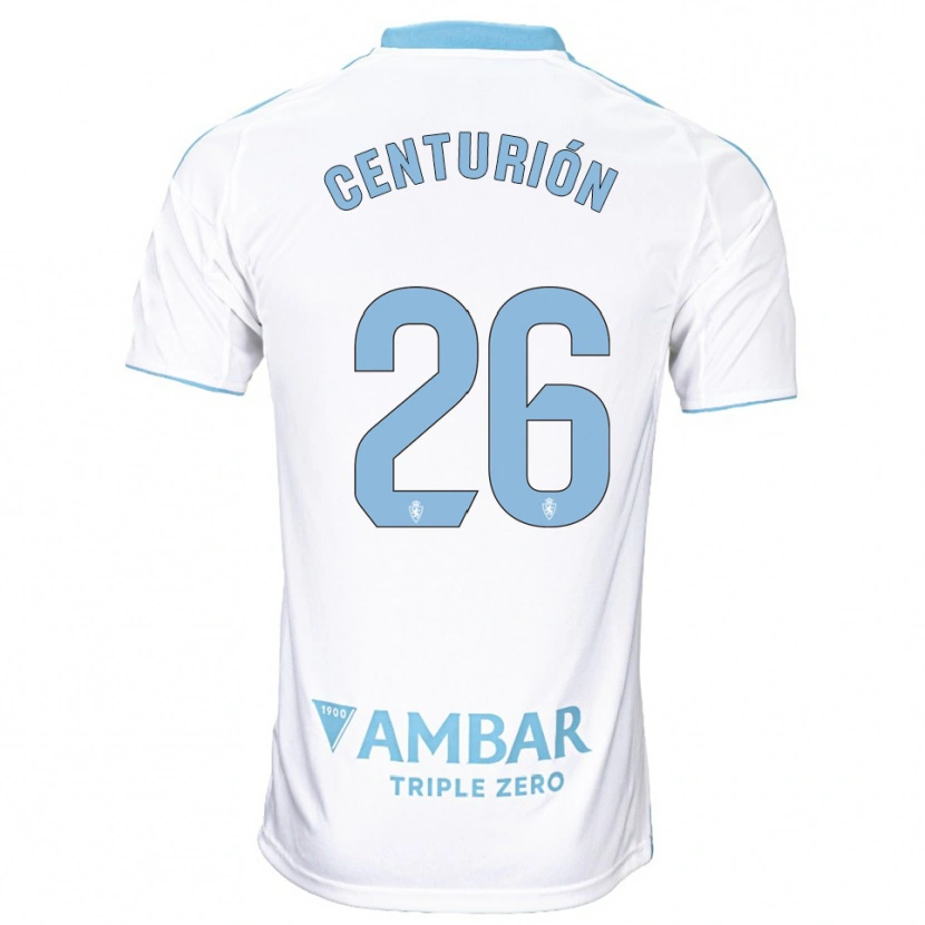 Danxen Børn Pablo Centurión #26 Hvid Himmelblå Hjemmebane Spillertrøjer 2025/26 Trøje T-Shirt