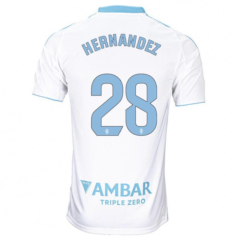 Danxen Børn Diego Hernández #28 Hvid Himmelblå Hjemmebane Spillertrøjer 2025/26 Trøje T-Shirt