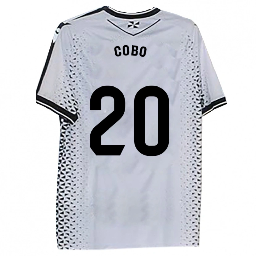 Danxen Børn David Cobo #20 Hvid Sort Hjemmebane Spillertrøjer 2025/26 Trøje T-Shirt