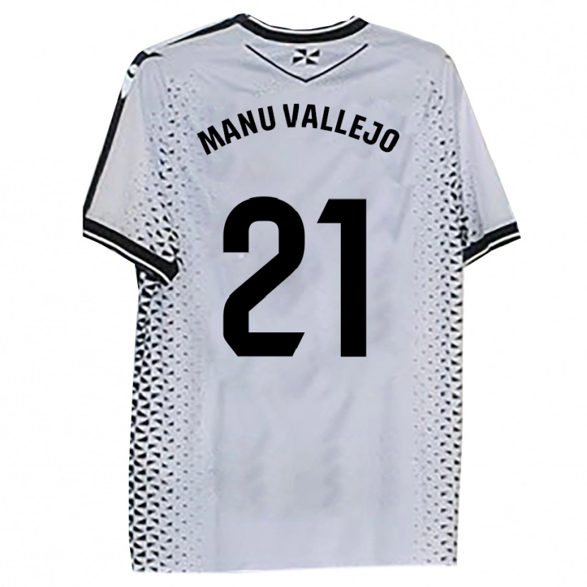 Danxen Børn Manu Vallejo #21 Hvid Sort Hjemmebane Spillertrøjer 2025/26 Trøje T-Shirt