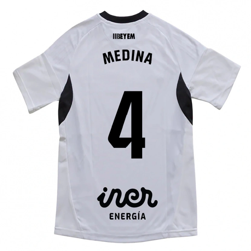 Danxen Børn Agus Medina #4 Hvid Lilla Hjemmebane Spillertrøjer 2025/26 Trøje T-Shirt