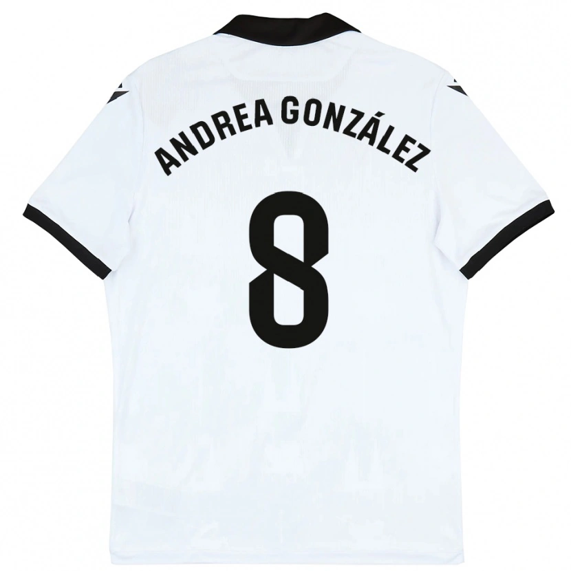 Danxen Børn Andrea González #8 Hvid Sort Hjemmebane Spillertrøjer 2025/26 Trøje T-Shirt