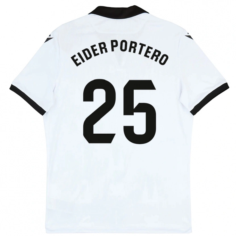 Danxen Børn Eider Portero #25 Hvid Sort Hjemmebane Spillertrøjer 2025/26 Trøje T-Shirt