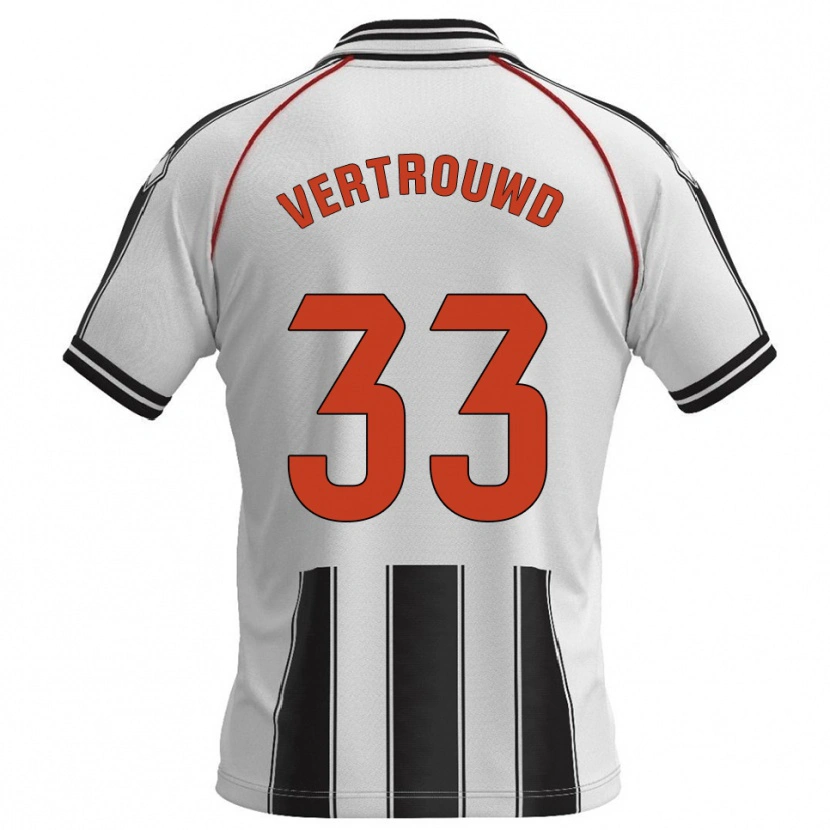 Danxen Børn Jozhua Vertrouwd #33 Hvid Sort Hjemmebane Spillertrøjer 2025/26 Trøje T-Shirt