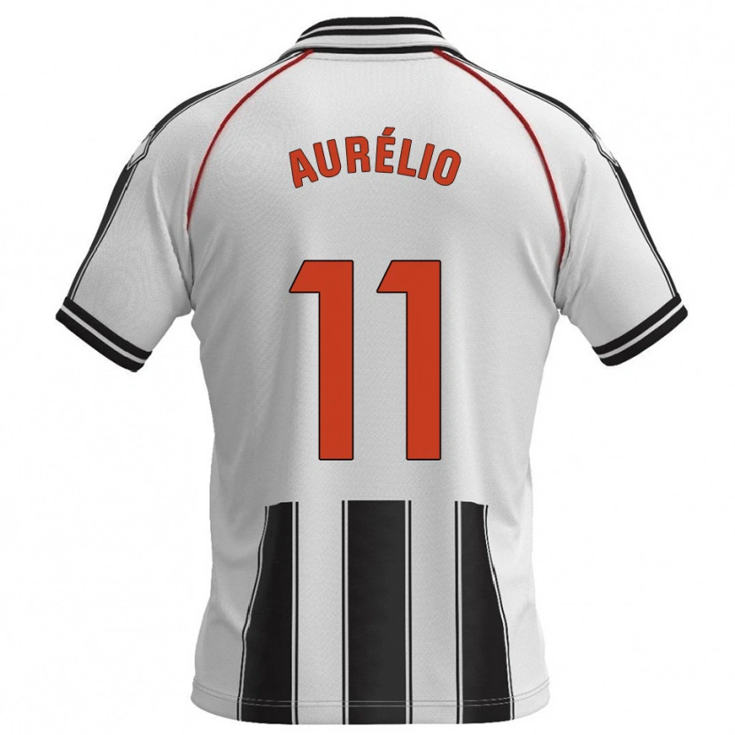 Danxen Børn Douglas Aurélio #11 Hvid Sort Hjemmebane Spillertrøjer 2025/26 Trøje T-Shirt