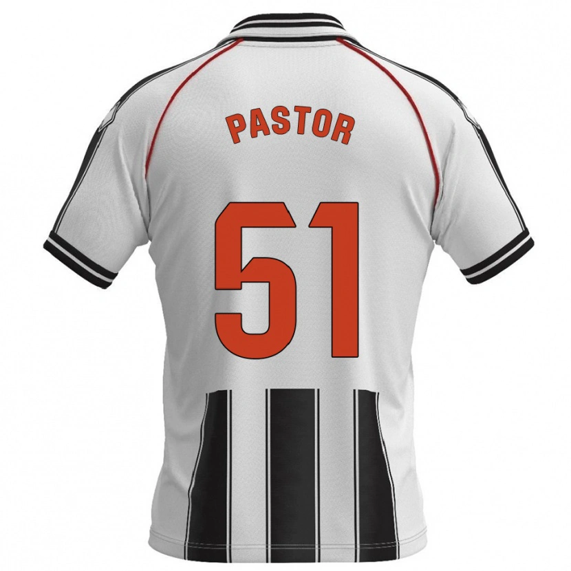 Danxen Børn Gonzalo Pastor #51 Hvid Sort Hjemmebane Spillertrøjer 2025/26 Trøje T-Shirt