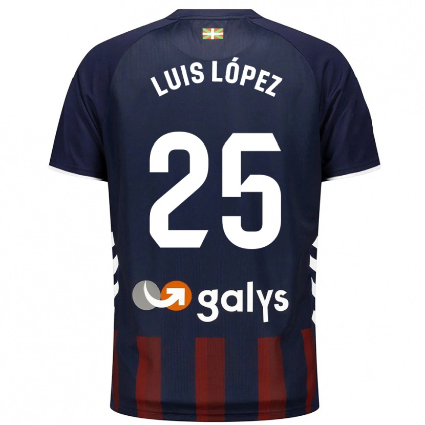 Danxen Børn Luis López #25 Navy Rød Hjemmebane Spillertrøjer 2025/26 Trøje T-Shirt