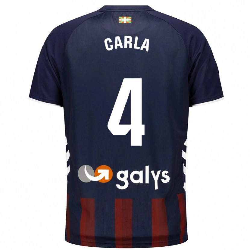 Danxen Børn Carla Andrés Abad #4 Navy Rød Hjemmebane Spillertrøjer 2025/26 Trøje T-Shirt