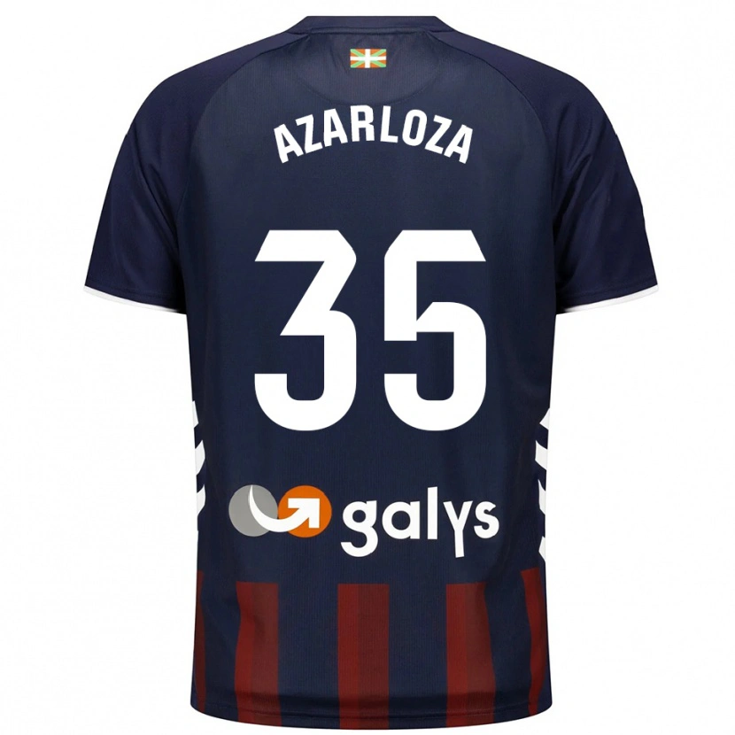 Danxen Børn Eneko Azarloza #35 Navy Rød Hjemmebane Spillertrøjer 2025/26 Trøje T-Shirt