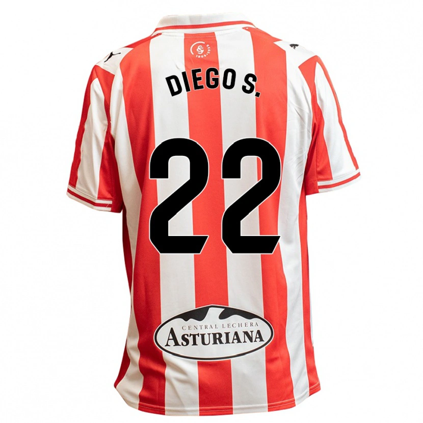 Danxen Børn Diego Sánchez #22 Hvid Rød Hjemmebane Spillertrøjer 2025/26 Trøje T-Shirt